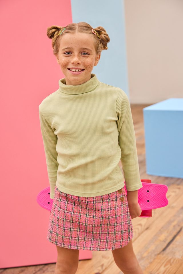 Ribbed Turtleneck Pistachio Ice Cream