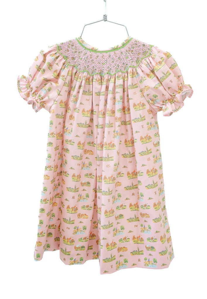 Smocked Cowgirl Toile Helen Dress