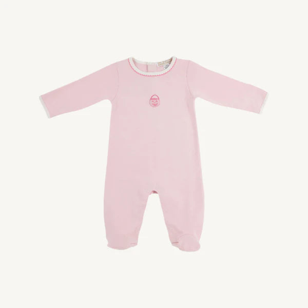 Rock Me Romper Palm Beach Pink with Palmetto Pearl & Pumpkin Embroidery