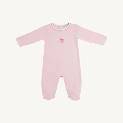 Rock Me Romper Palm Beach Pink with Palmetto Pearl & Pumpkin Embroidery