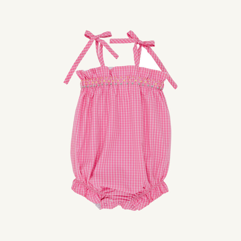 Rosey Romper (Shorts) Pink Willow Windowpane