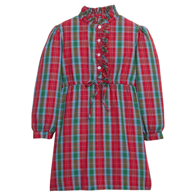 Ruffled Shirt Dress Highlands Tartan