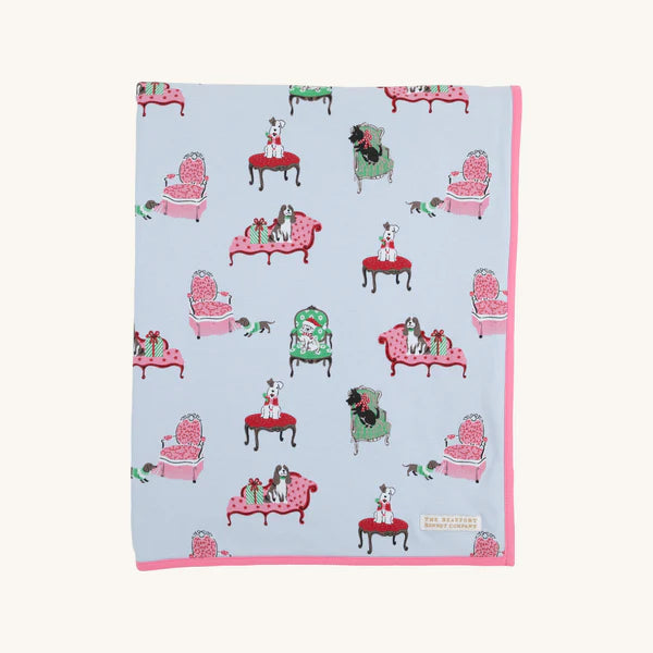 Silent Night Throw Paw-recious, Hamptons Hot Pink