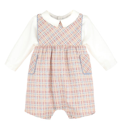 Maple Checks Pocket Shortall Set