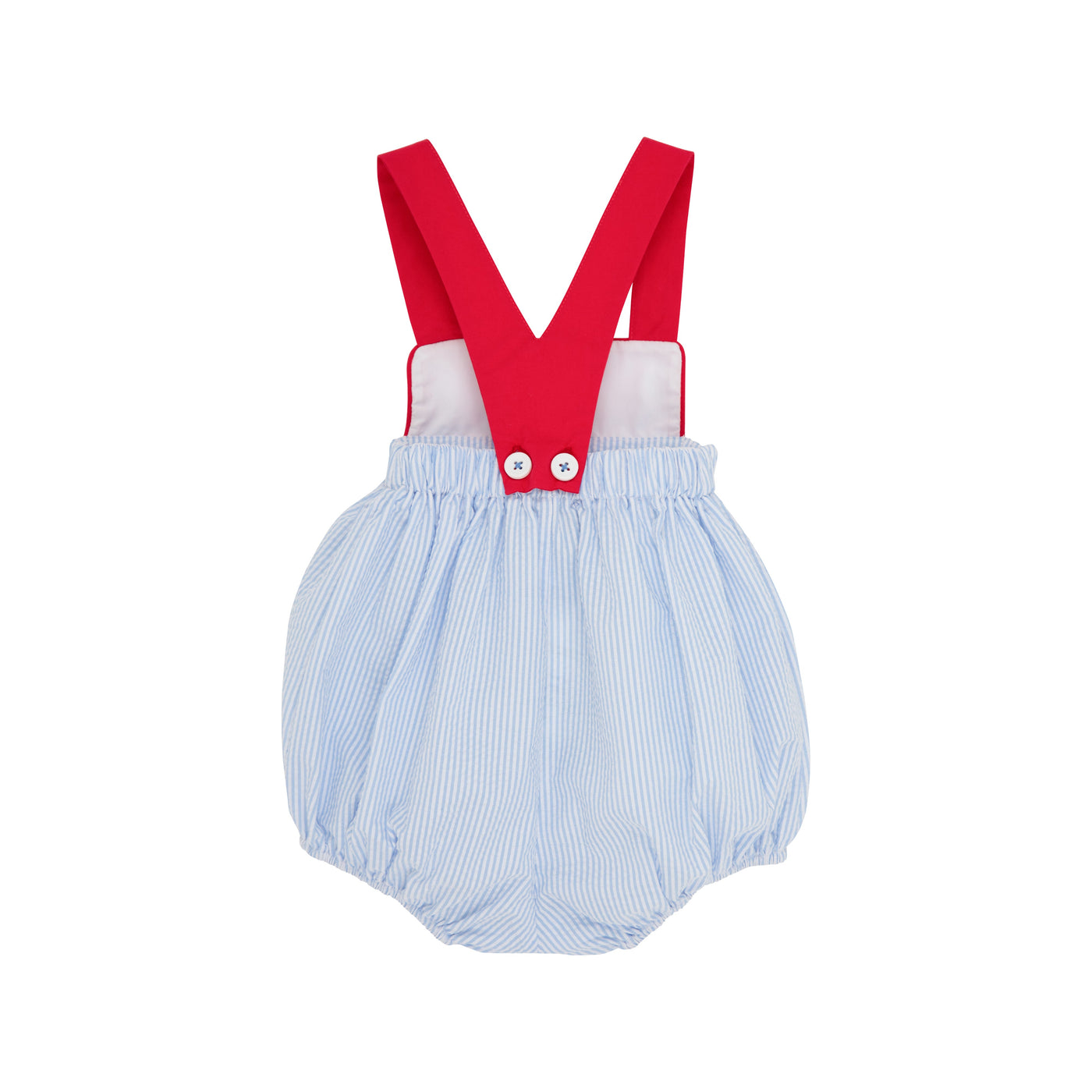 Samprey Sunsuit Seersucker Breakers Blue WAW Rich Red