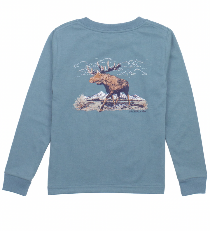 LD Moose LS Tee Steel Blue