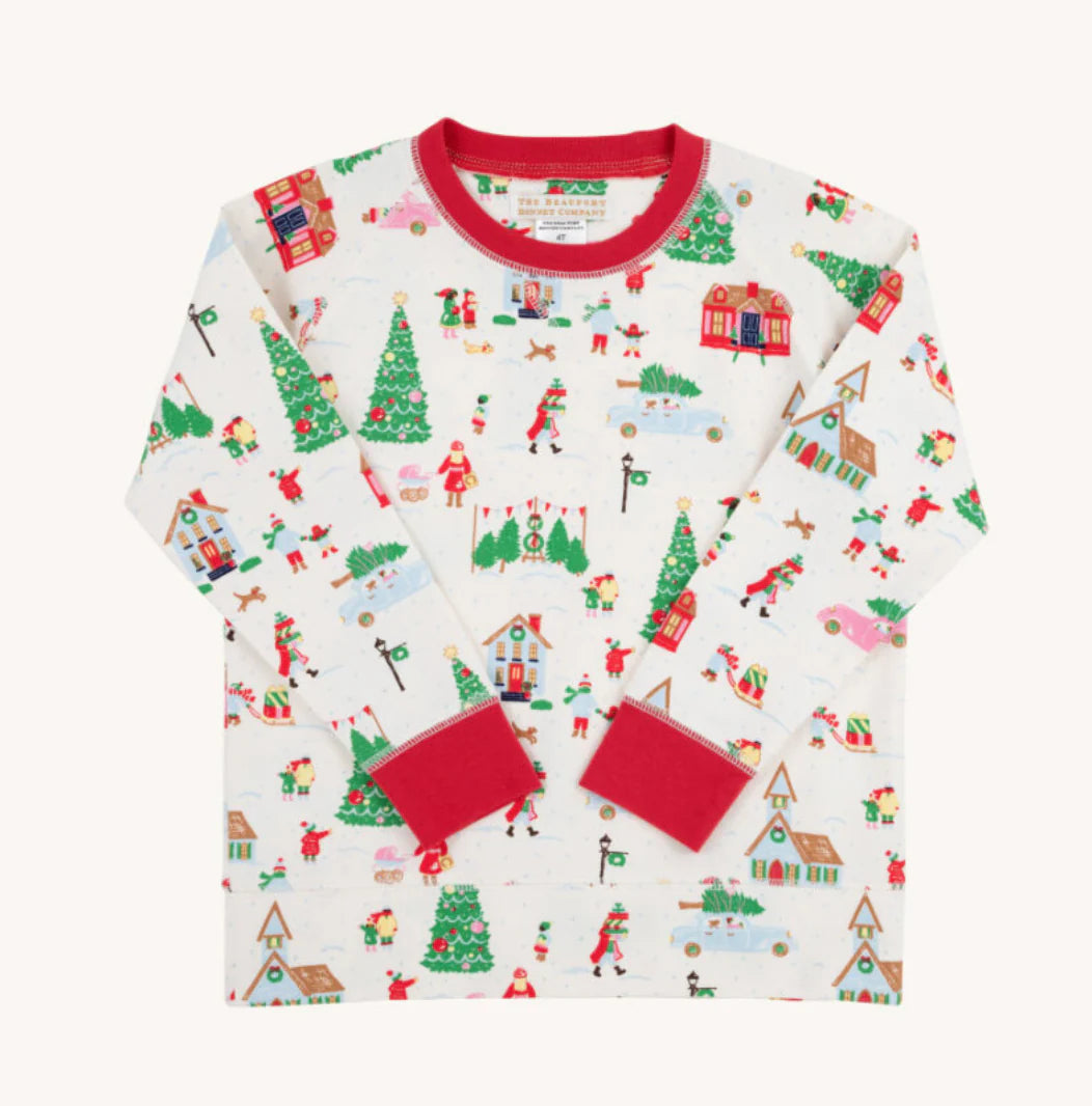 Boys Cassidy Comfy Crewneck Make the Season Bright, Richmond Red