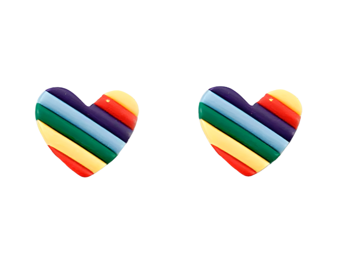 Rainbow Heart Earrings