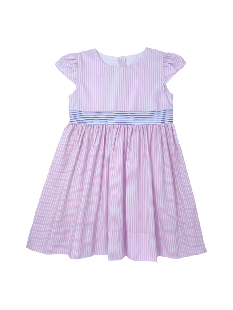 Cecilia Dress - Pink Pinstripe