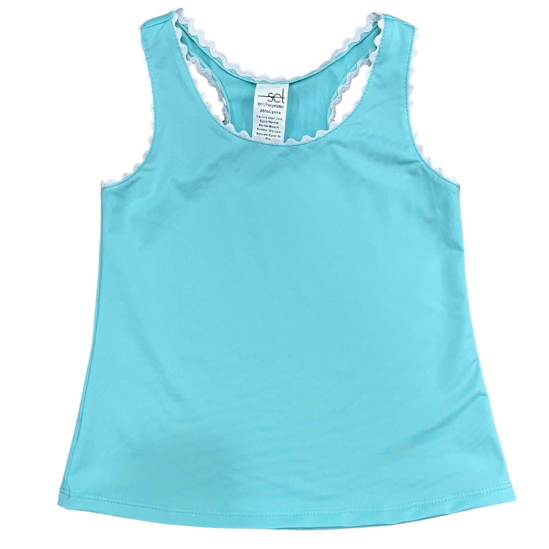 Riley Tank Totally Turquoise Pure Coconut Ric Rac