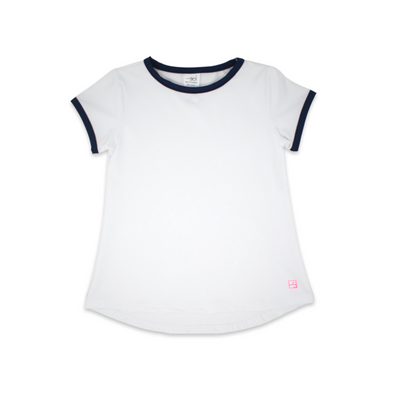 Bridget Basic Tee White & Navy