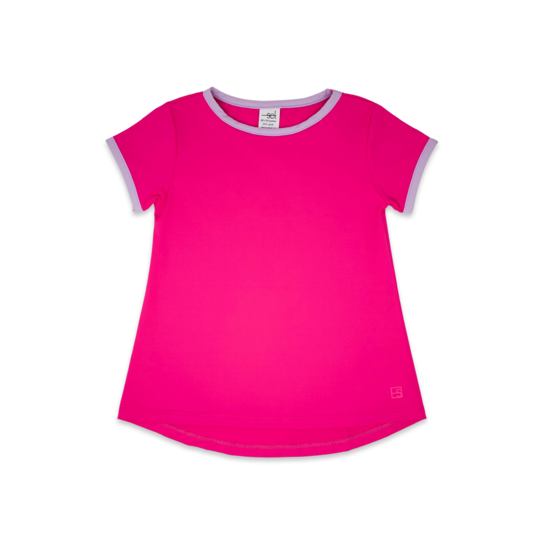 Bridget Basic Tee Hot Pink Lav