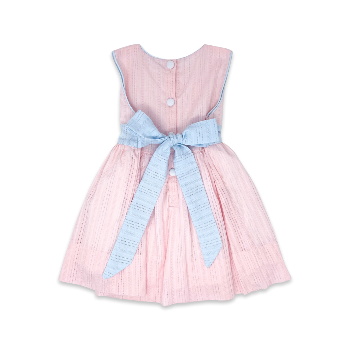 Blissful Band Dress Pink  and Blue Linen