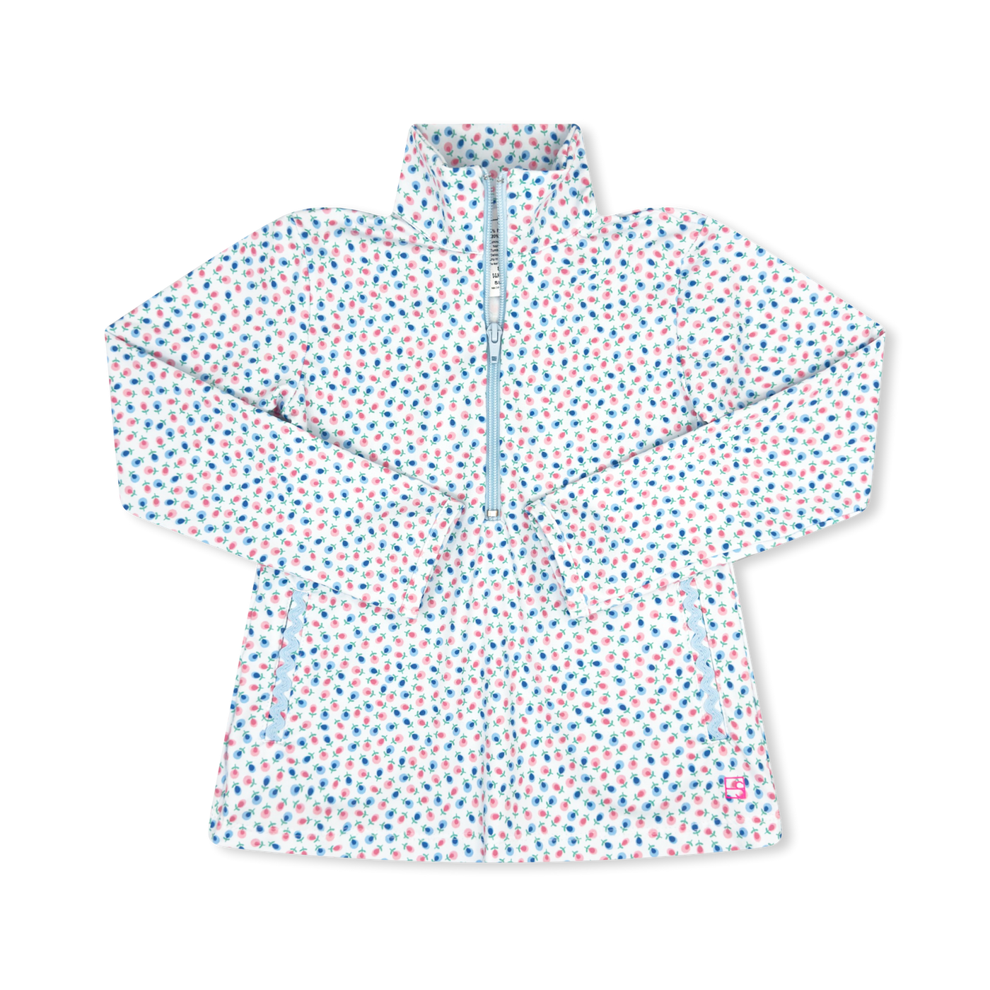 Heather Half Zip Kindness Blooms Floral Cotton Candy Blooms