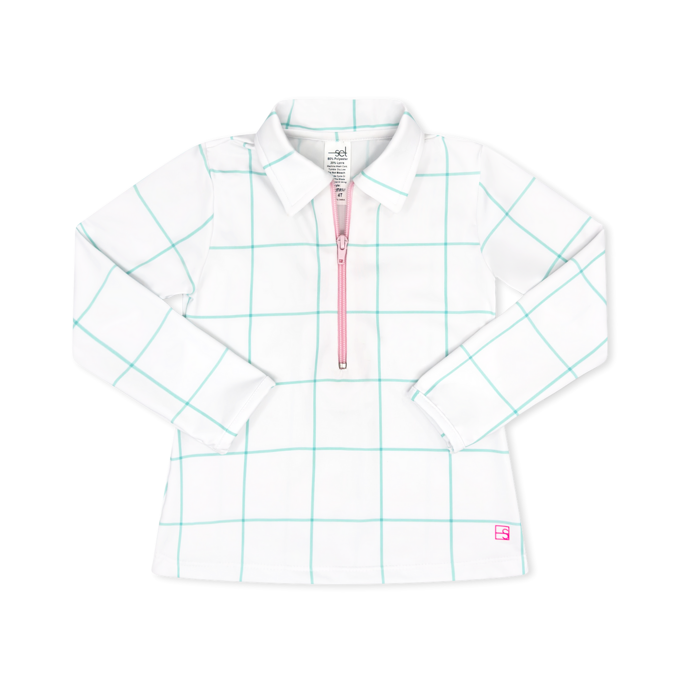 Heather Half Zip Mint to Be Cotton Candy Pink