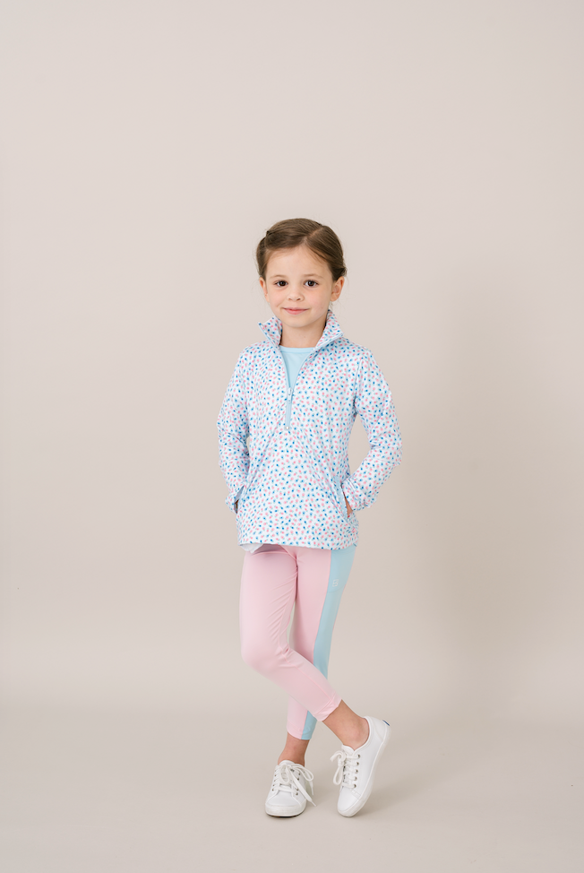 Heather Half Zip Kindness Blooms Floral Cotton Candy Blooms