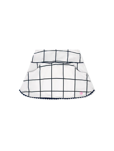 Teagan Tennis Skort Pure Coconut, Nantucket Navy Willington Windowpane