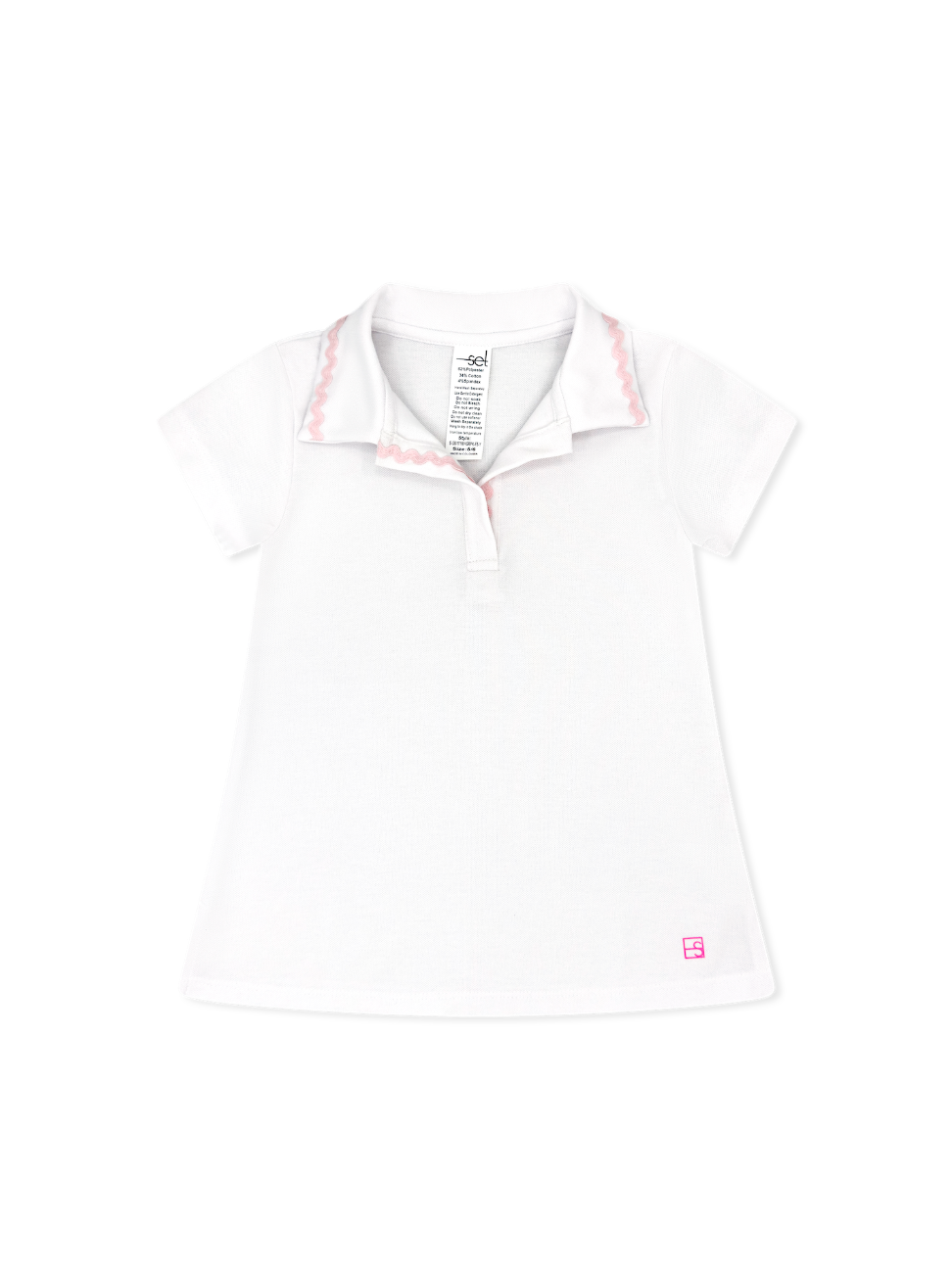 Piper Polo Misty White Cotton Candy Pink