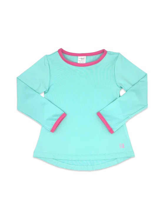 Bridget Basic T Long Sleeve Totally Turquoise, Power Pink