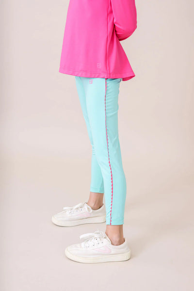 Abigail Highwaist Legging Totally Turquoise, Power Pink
