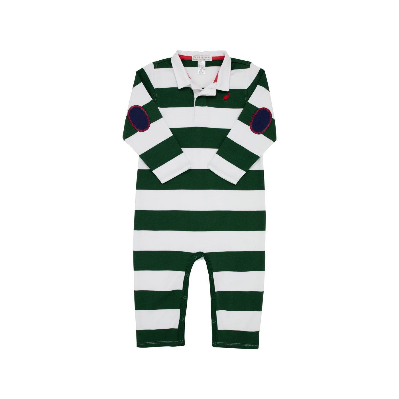 Sir Proper's Rugby Romper Grier Green Rugby Stripe RR Stork