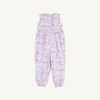 Sleeveless Rebecca Romper Lavender & Lambs