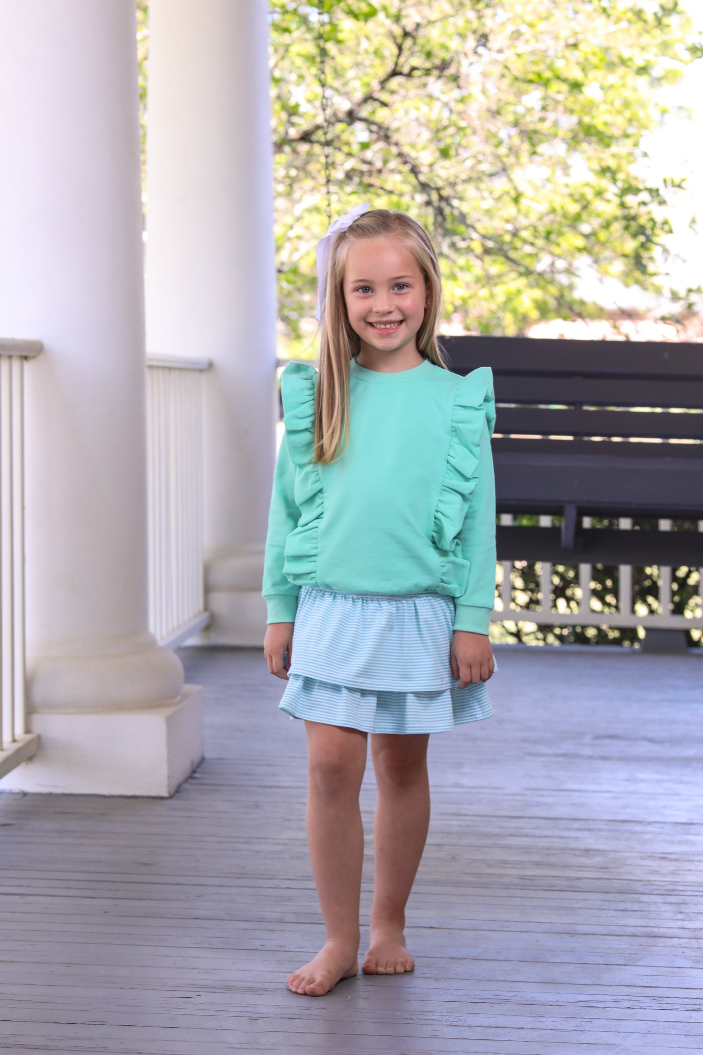 Laura Ruffle Pullover & Rosemary Skort Set Mint