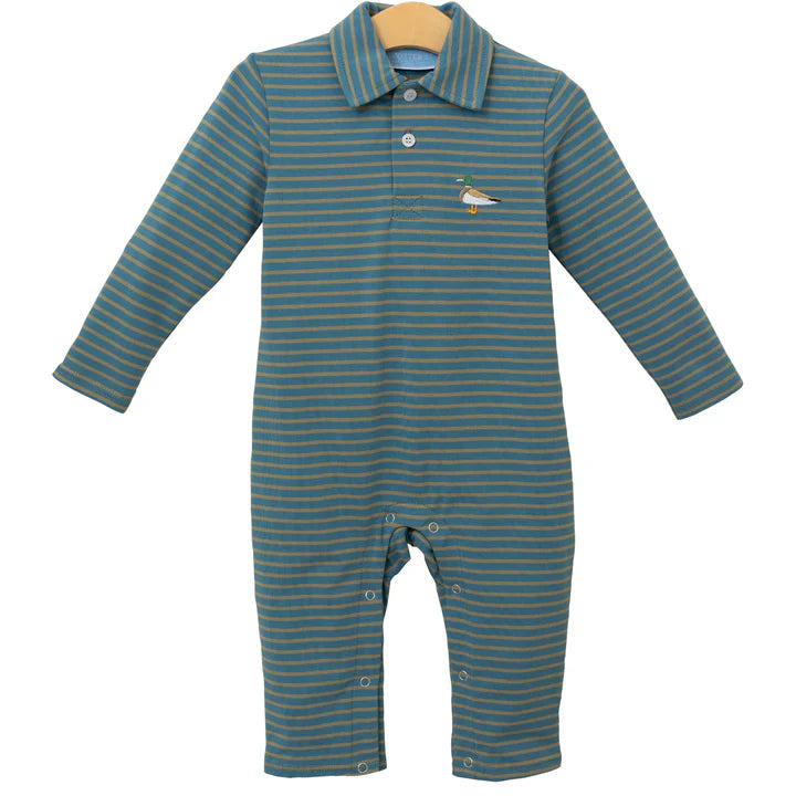 Mallard Embroidery Polo Romper