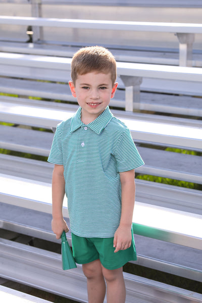 Henry Game Day Polo Green Stripe