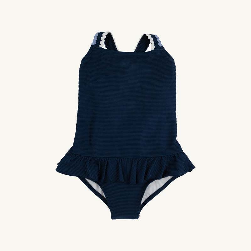 Taylor Bay Bathing Suit Ribbed Nantucket Navy PCP WAW Ric Rac