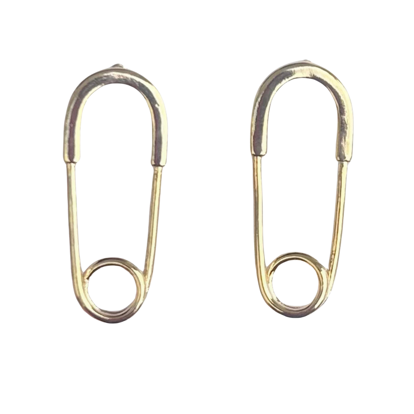Gold Safety Pin Earrings