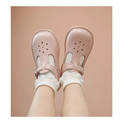 Joy Classic Leather T Strap Mary Jane Pink