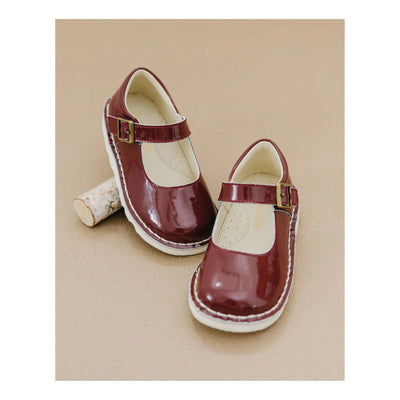 Morgan Wedge Mary Jane Patent Maroon