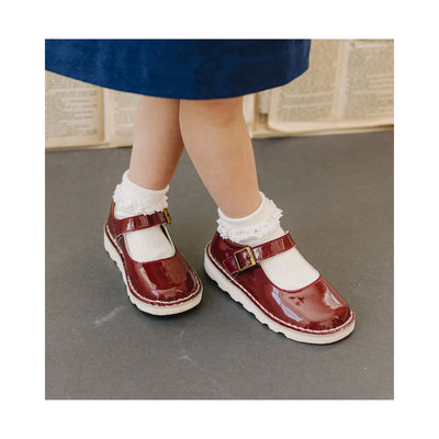 Morgan Wedge Mary Jane Patent Maroon