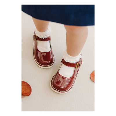 Morgan Wedge Mary Jane Patent Maroon