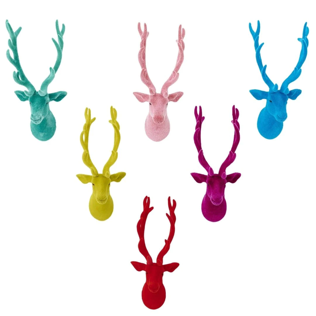 Flocked Deer Bust Wall Mount 24"