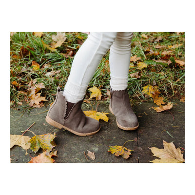 Nicola Scalloped Chelsea Boot Brown