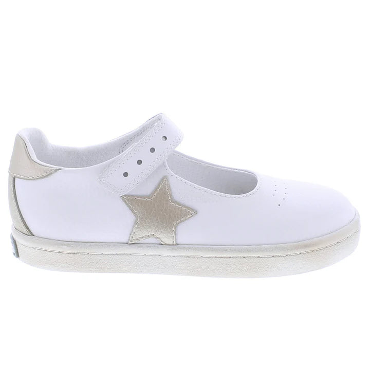 Stella White & Gold Leather