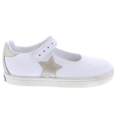 Stella White & Gold Leather