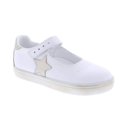 Stella White & Gold Leather