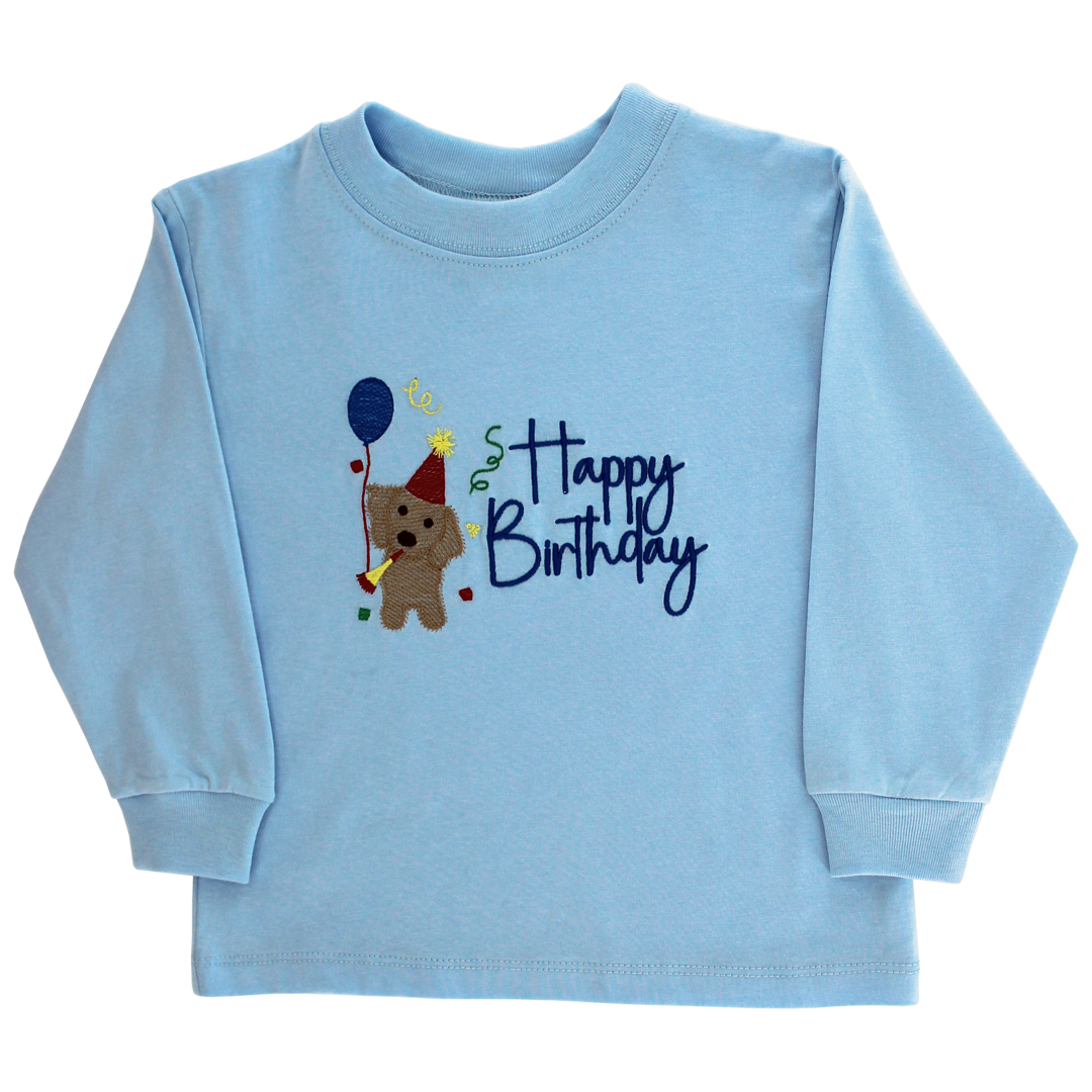 Boys Happy Birthday LS T Shirt