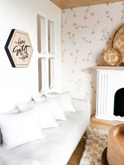 Dollhouse Wood Wall Sign | Three Styles: Home Sweet Home