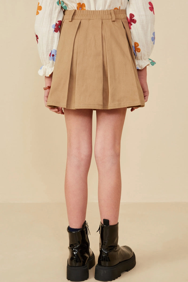 Box Pleated A Line Skirt Taupe