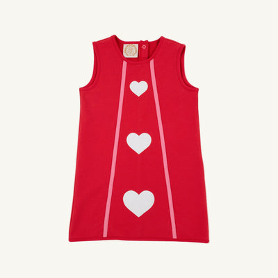 Annie Apron Dress Richmond Red, Worth Ave White, Hearts