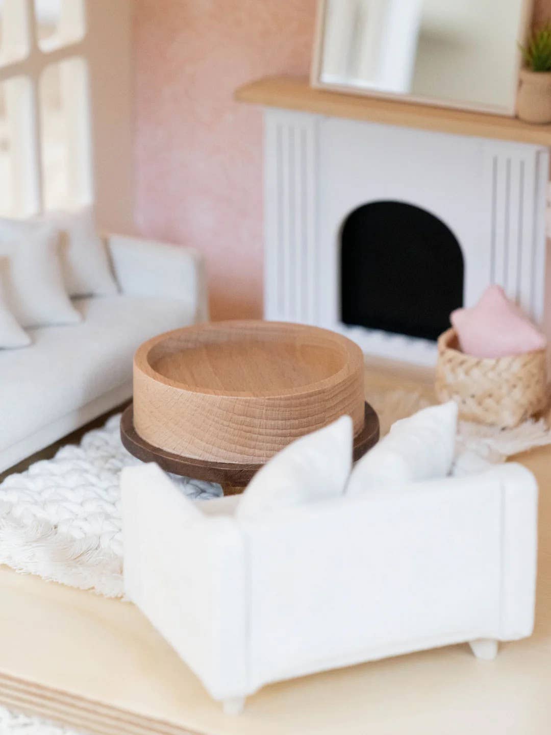 Dollhouse Salerno Round Wood Two-Tone Coffee Table