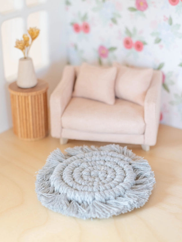 Dollhouse Boho Fringe Round Rug - Multiple Colors