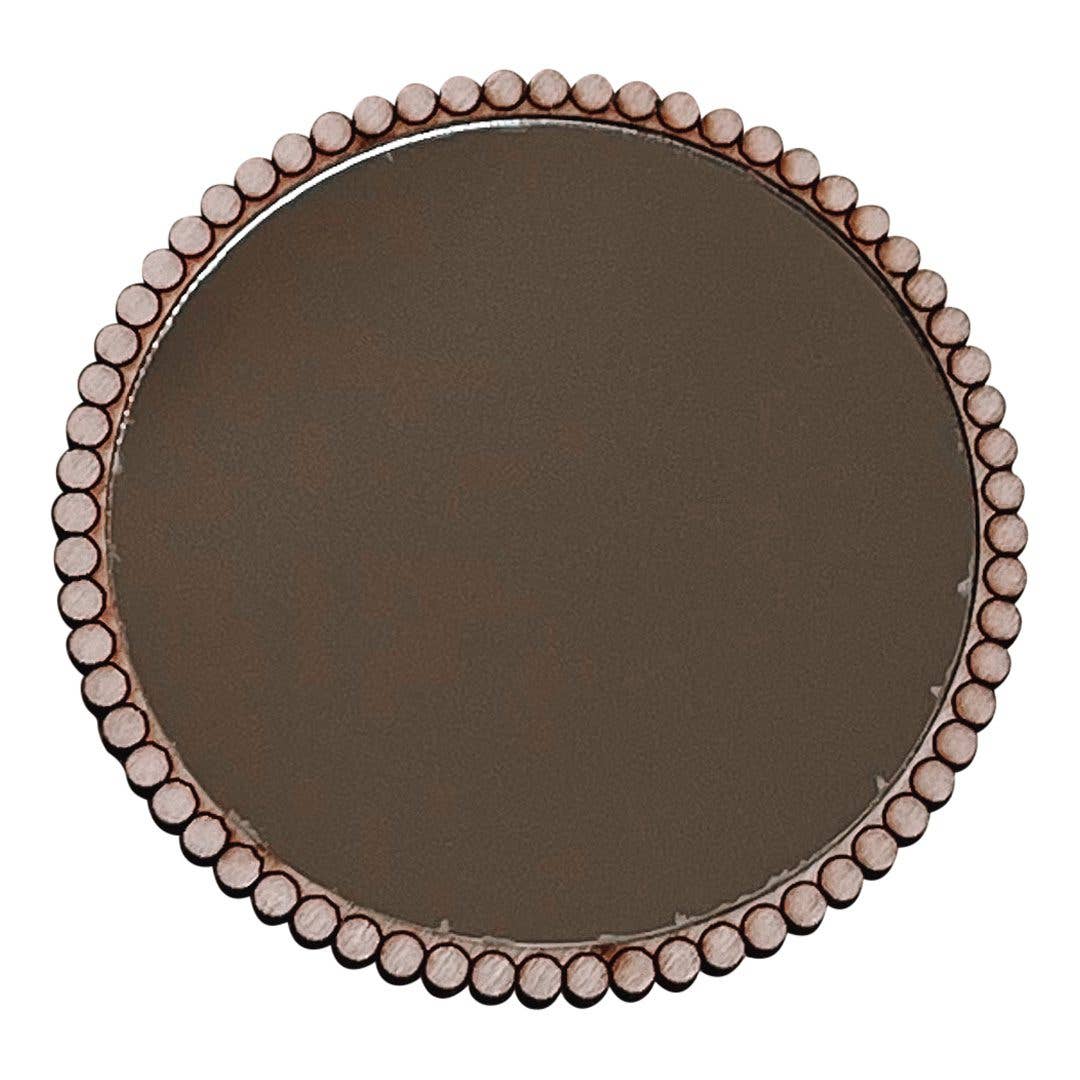 Dollhouse Round Beaded Mirror | Natural Wood
