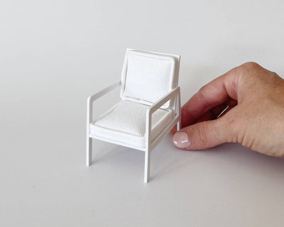 Modern Dollhouse Armchair: White