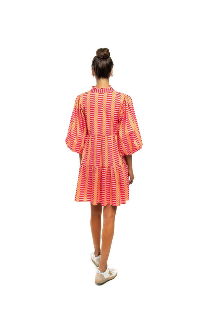 Aubrey Bubble Sleeve Mini- Pink Flamingo