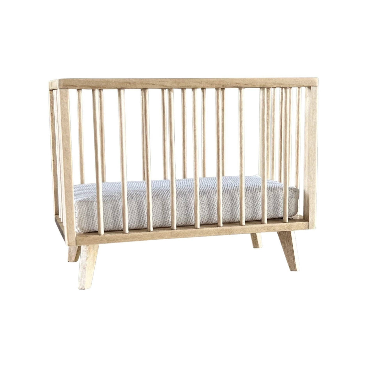 Dollhouse Nursery Crib + Mattress | Natural Wood